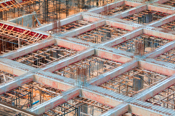 Structure in building site workplace outdoor top view