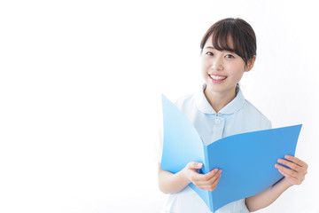 nurse having a clinical record