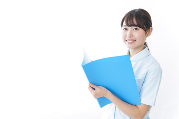 nurse having a clinical record