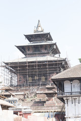 Temple of Kathmandu, Nepal under renovation