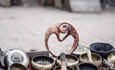 Round sculpture made of animal bone