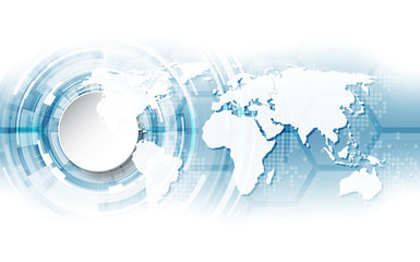 Vector digital global technology concept, abstract background