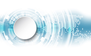 Abstract digital technology connection on Earth concept background, vector illustration