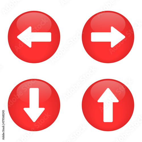 Red Arrow Button Set Vector Leftrightupdown Stock Image And
