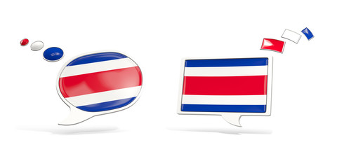 Two chat icons with flag of costa rica