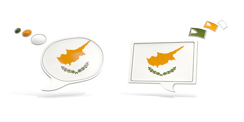 Two chat icons with flag of cyprus