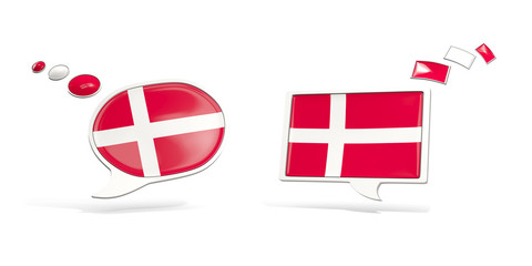 Two chat icons with flag of denmark