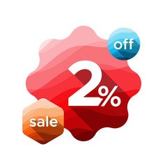 2% discount logo abstract colorful circles