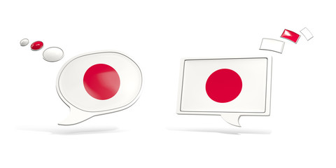 Two chat icons with flag of japan