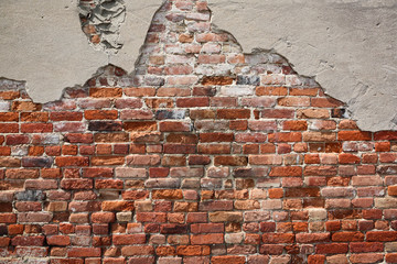 Old crumbling brick wall - Powered by Adobe