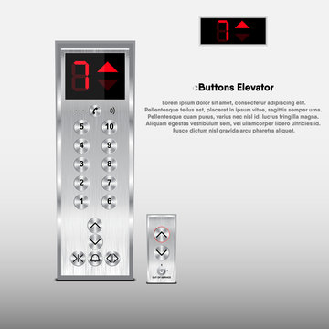 Buttons and display modern design for elevator., Lift