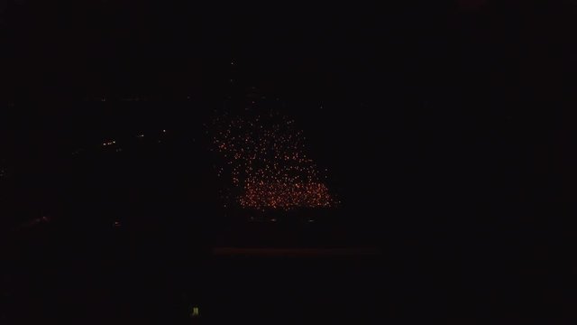 aerial light fest lattern take to sky static wide view 4k