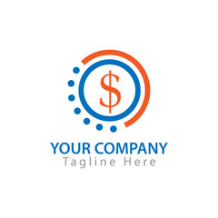 Dollar sign in circle, Finance Logo Vector, 