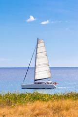 Fototapeta premium catamaran près des côtes réunionnaises 