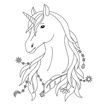 Fototapeta Unicorn Tattoo Symbol