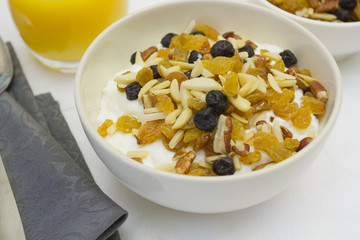 bol de fruits et fromage blanc
