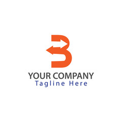Creative Letter B logo Design.Combines arrow and the letter B.
