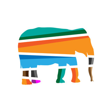 Colorful elephant icons. Colorful icon have a cheerful, happy, and active impression