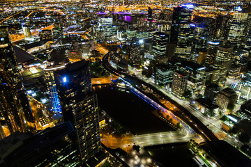 Melbourne City at night