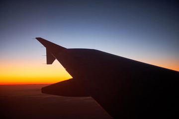 sunset from the airplane window