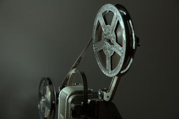 Obraz premium Coil with 16 mm film on the projector.