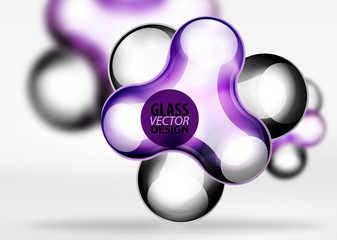 Digital techno bubble background template