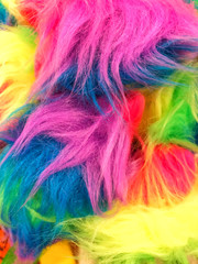 Fluffy pile of colorful and soft looking fur
