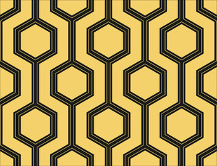 Template_cAbstract geometric background. Hexagonal mesh with embedded cells. Vector seamless illustration. Rhythmic repeating pattern. Modern style for geometric templates.Setlear