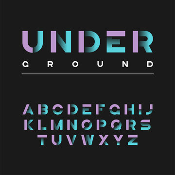 Underground decorative bold typeface. Vector alphabet, letters, font, typography.