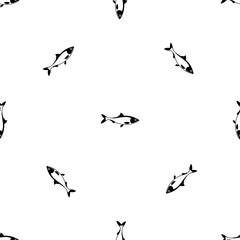 Fish pattern seamless black