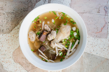 noodle, Chicken noodle with pork rind, Thai food