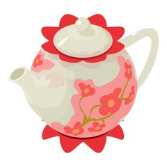 Kettle sakura icon, isometric 3d style