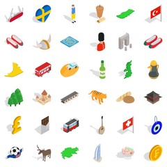 Bakery icons set, isometric style