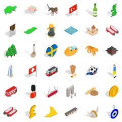 Cooking icons set, isometric style