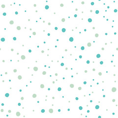 Winter Snow Hand Drawn Dots Asymmetrical Seamless Pattern, Dotted Swiss