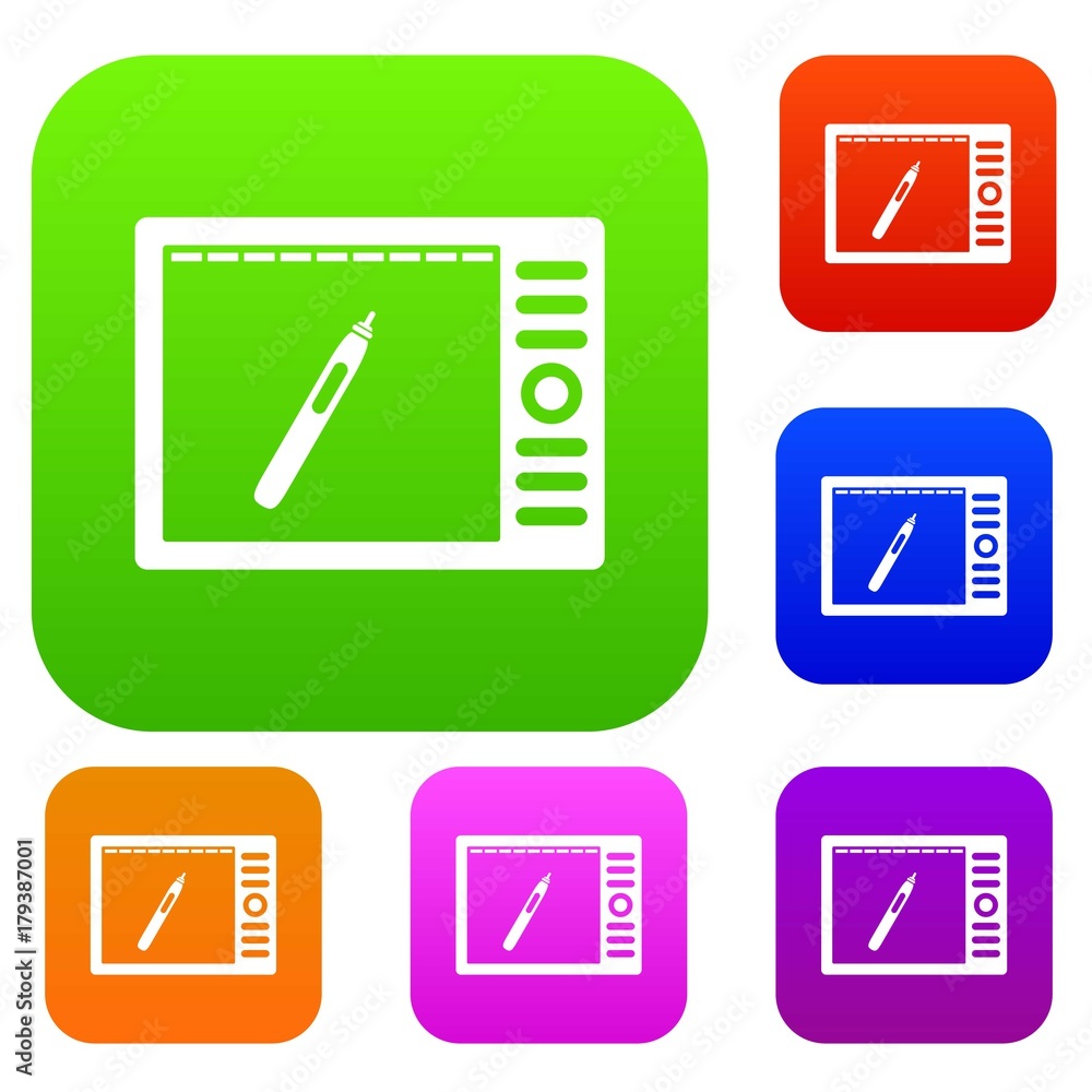 Poster graphics tablet set color collection