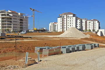 Fototapeta premium Construction of a residential area.
