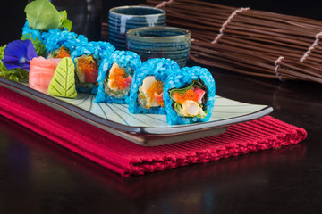 japanese cuisine. sushi on the background