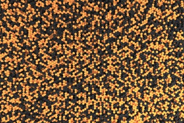 Pattern of black and orange cylinders of different length