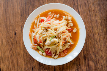 papaya salad or Som Tum, Thai food