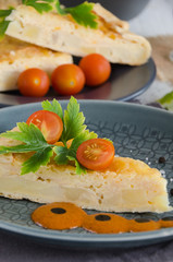 Spanish omelette with potato and egg