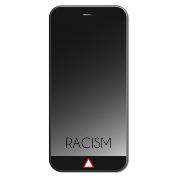 Phone con schermo racism e tasto home pericolo