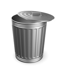 Garbage basket on white background. Isolated 3D illustration
