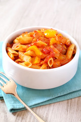 Penne pasta with vegetable sauce