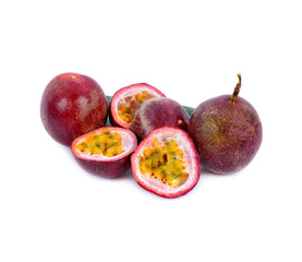 passionfruits isolated on white background