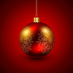 Christmas bauble red and gold