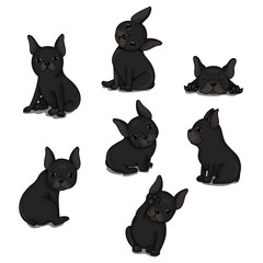 French Bulldog. Isolated vector object.