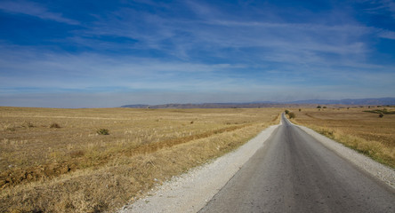 Fototapeta na wymiar Endless road in Macedonia