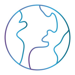 earth planet icon over white background vector illustration