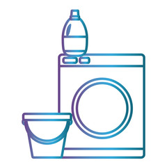 washing machine and cleaner bottle icon over white background vector illustration